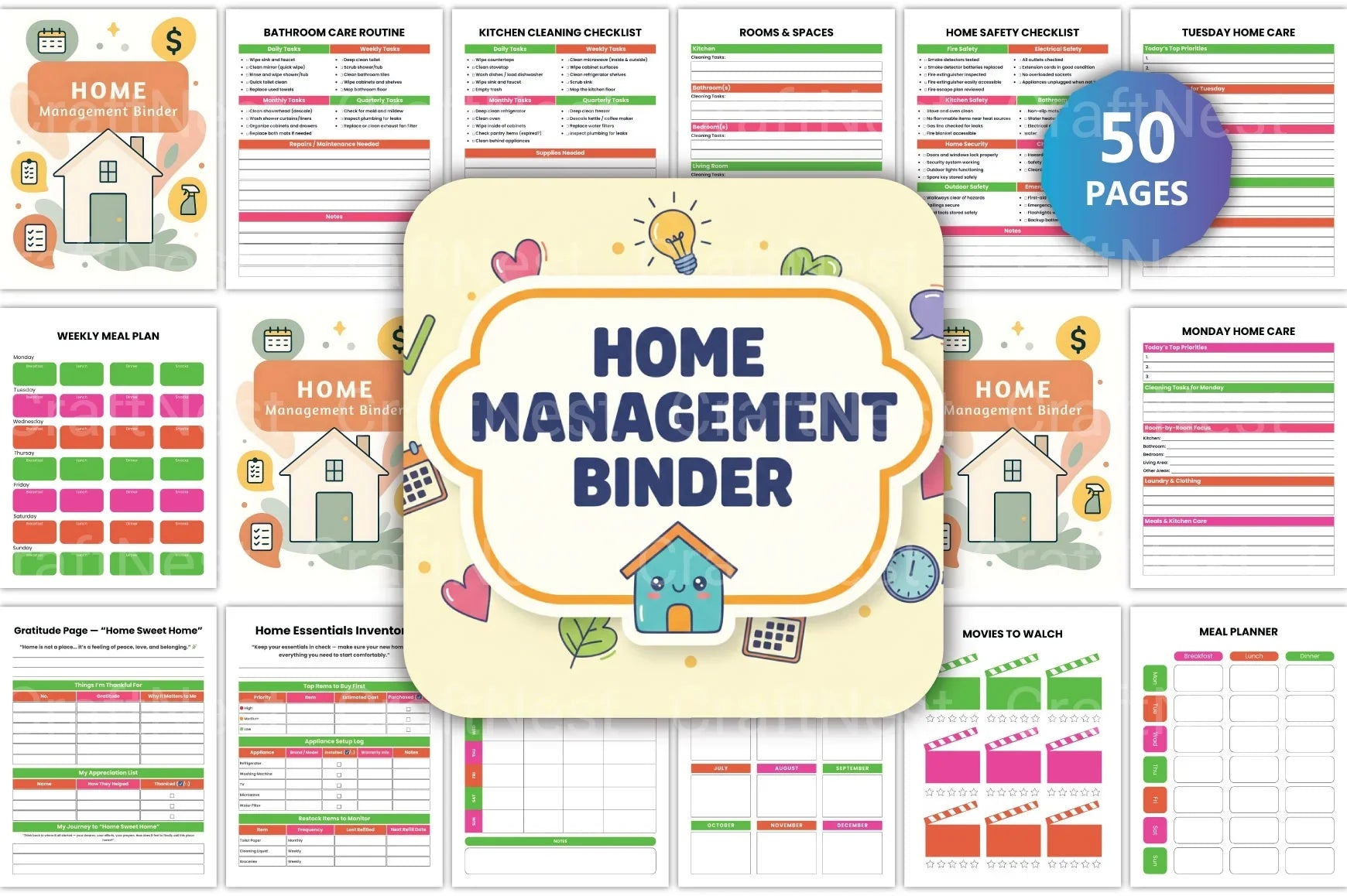 Ultimate Home Management Binder for Organization - CraftNest - Digital Crafting and Art