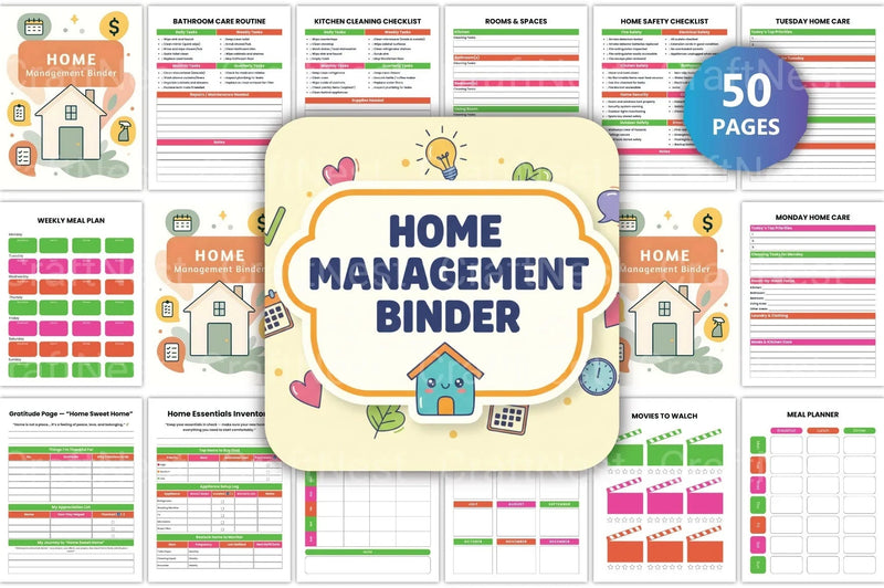 Ultimate Home Management Binder for Organization - CraftNest - Digital Crafting and Art