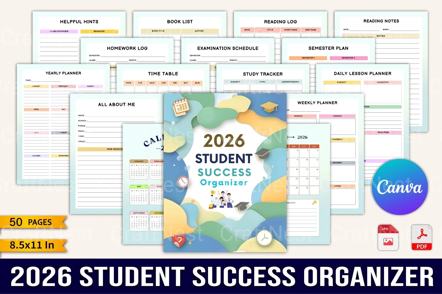 Student Success Planner Organizer - CraftNest - Digital Crafting and Art