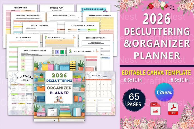 Decluttering Organizer Planner - CraftNest - Digital Crafting and Art