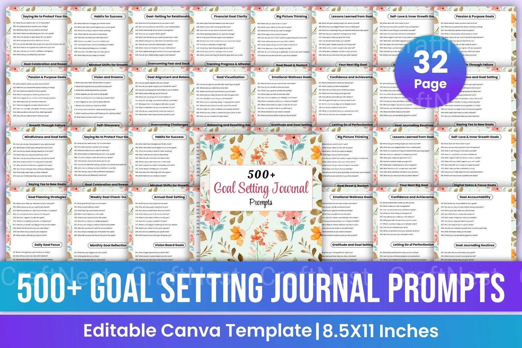 500 Goal Setting Prompts for Success - CraftNest - Digital Crafting and Art