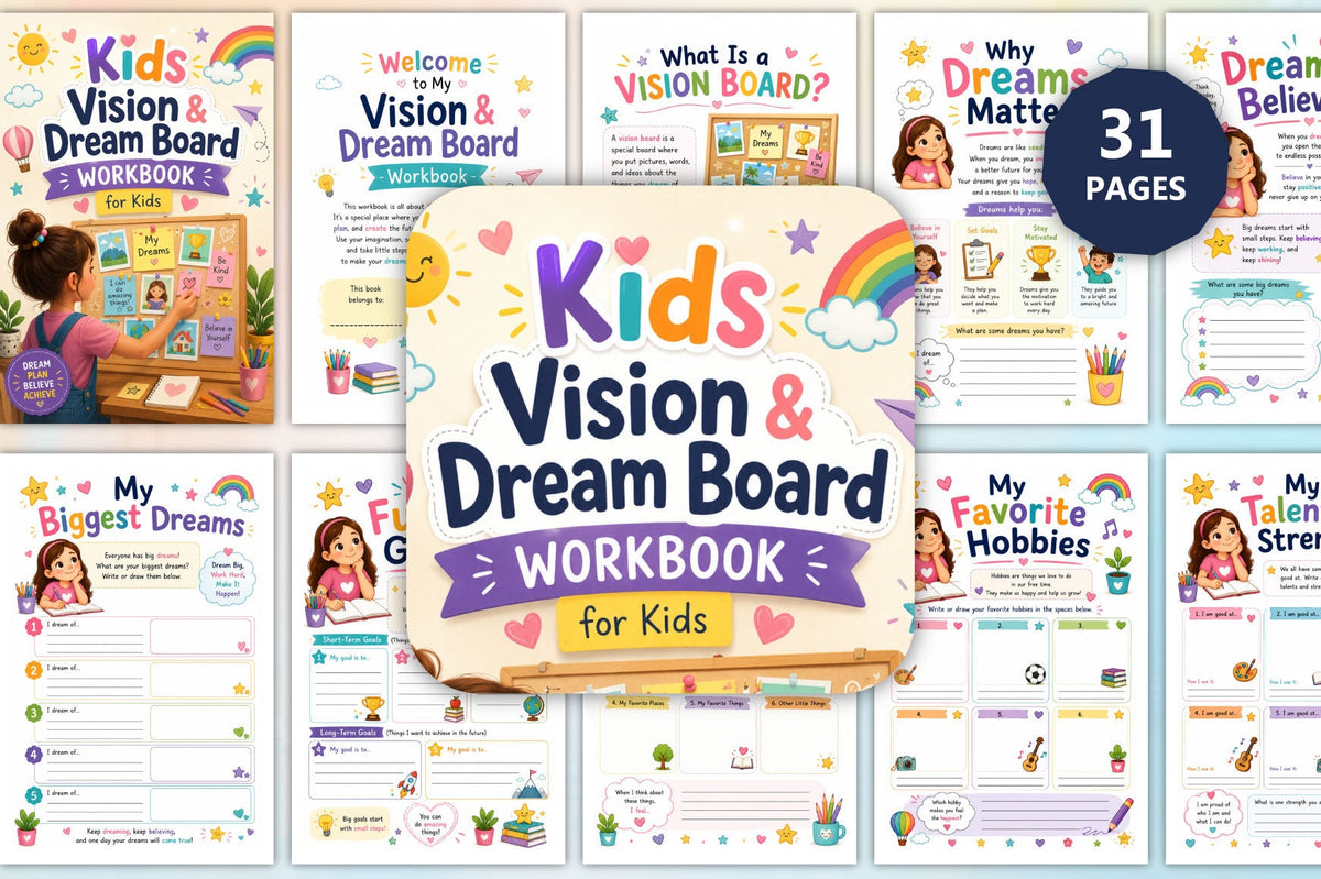 Kids Vision Dream Board Workbook