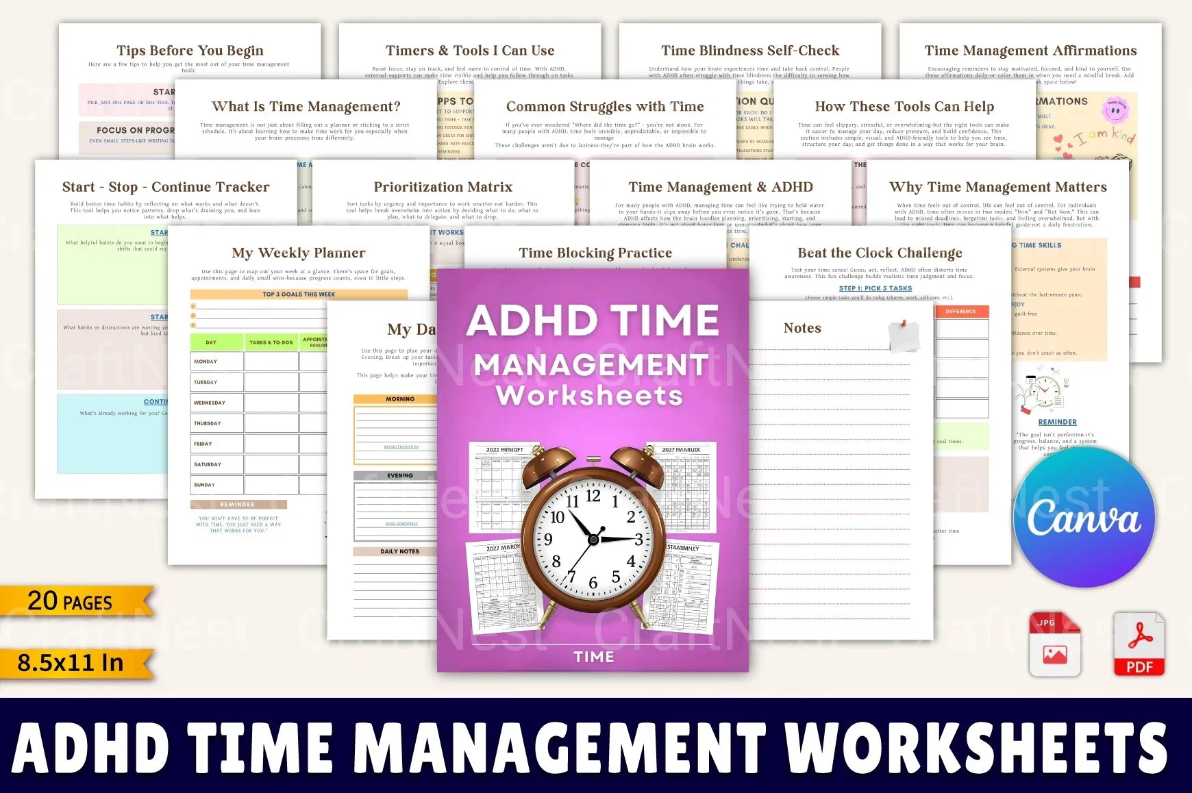 Effective ADHD Time Management Worksheets - CraftNest - Digital Crafting and Art