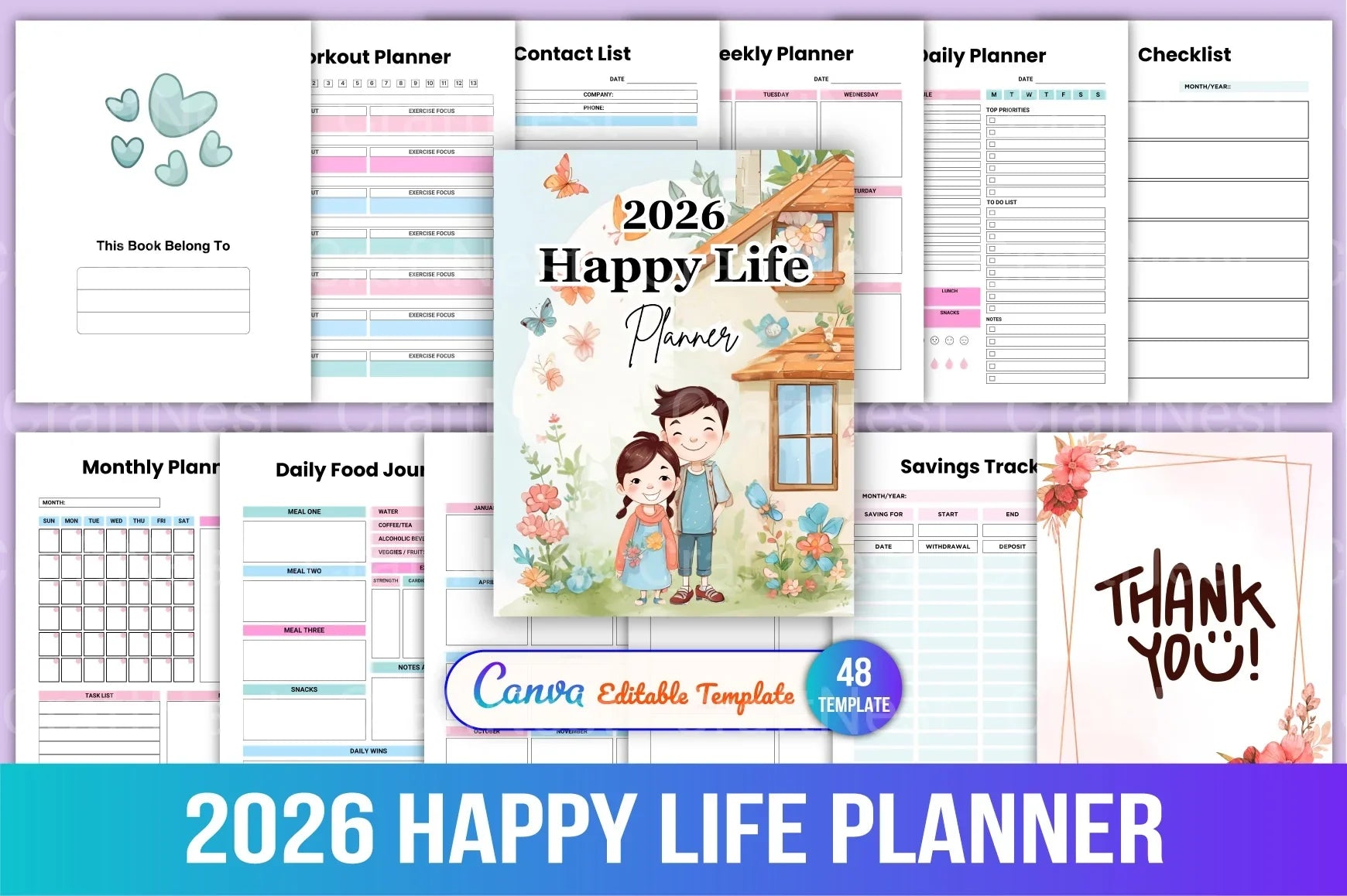 Happy Life Planner for Daily Inspiration - CraftNest - Digital Crafting and Art