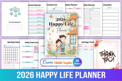 Happy Life Planner for Daily Inspiration - CraftNest - Digital Crafting and Art