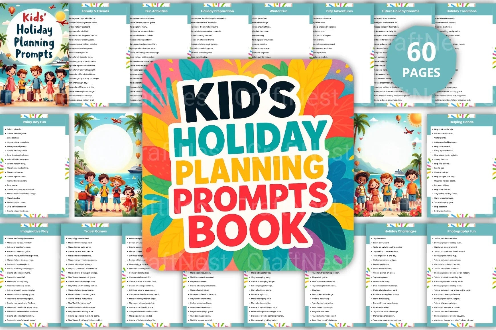 Kids Holiday Planning Prompts Book - CraftNest - Digital Crafting and Art