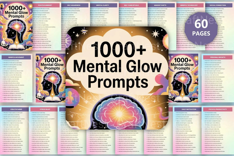 Mental Glow Prompts for Mindfulness and Well-being - CraftNest - Digital Crafting and Art