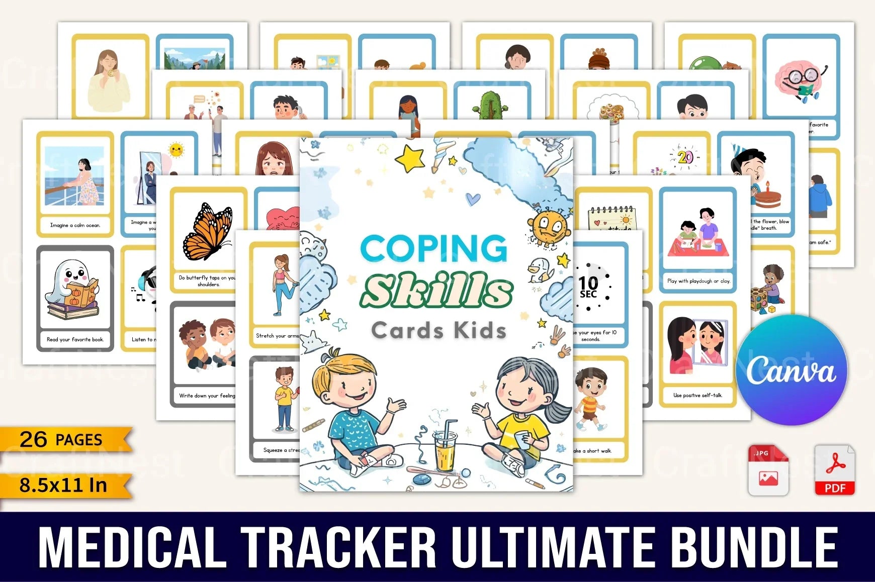 Coping Skills Cards for Kids - CraftNest - Digital Crafting and Art