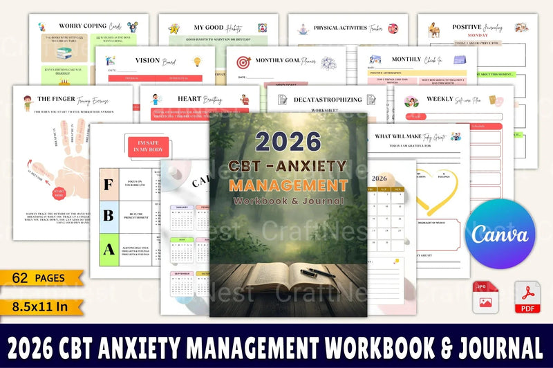 CBT Anxiety Management Workbook - CraftNest - Digital Crafting and Art