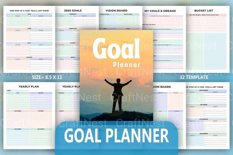 Effective Goal Planner for Success - CraftNest - Digital Crafting and Art