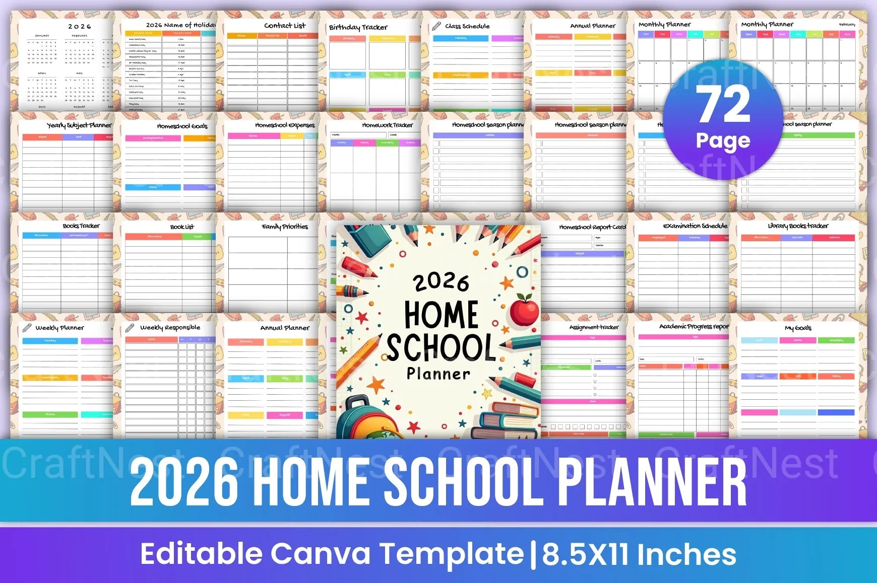Home School Planner - CraftNest - Digital Crafting and Art