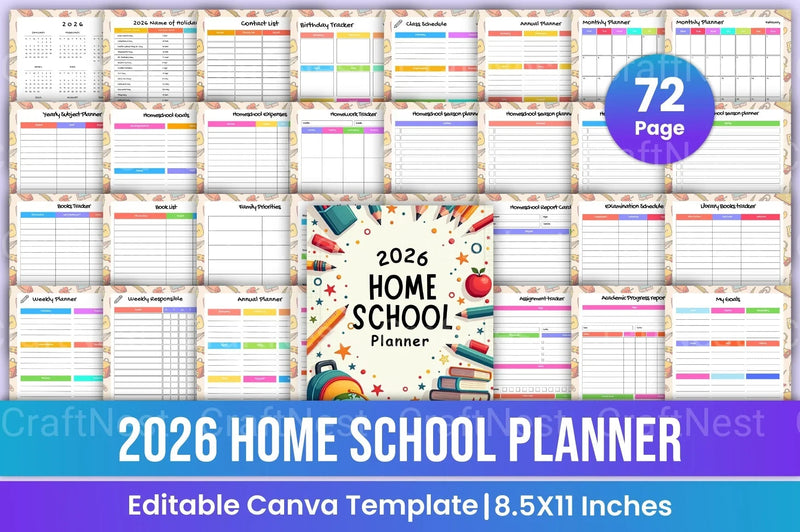 Home School Planner - CraftNest - Digital Crafting and Art