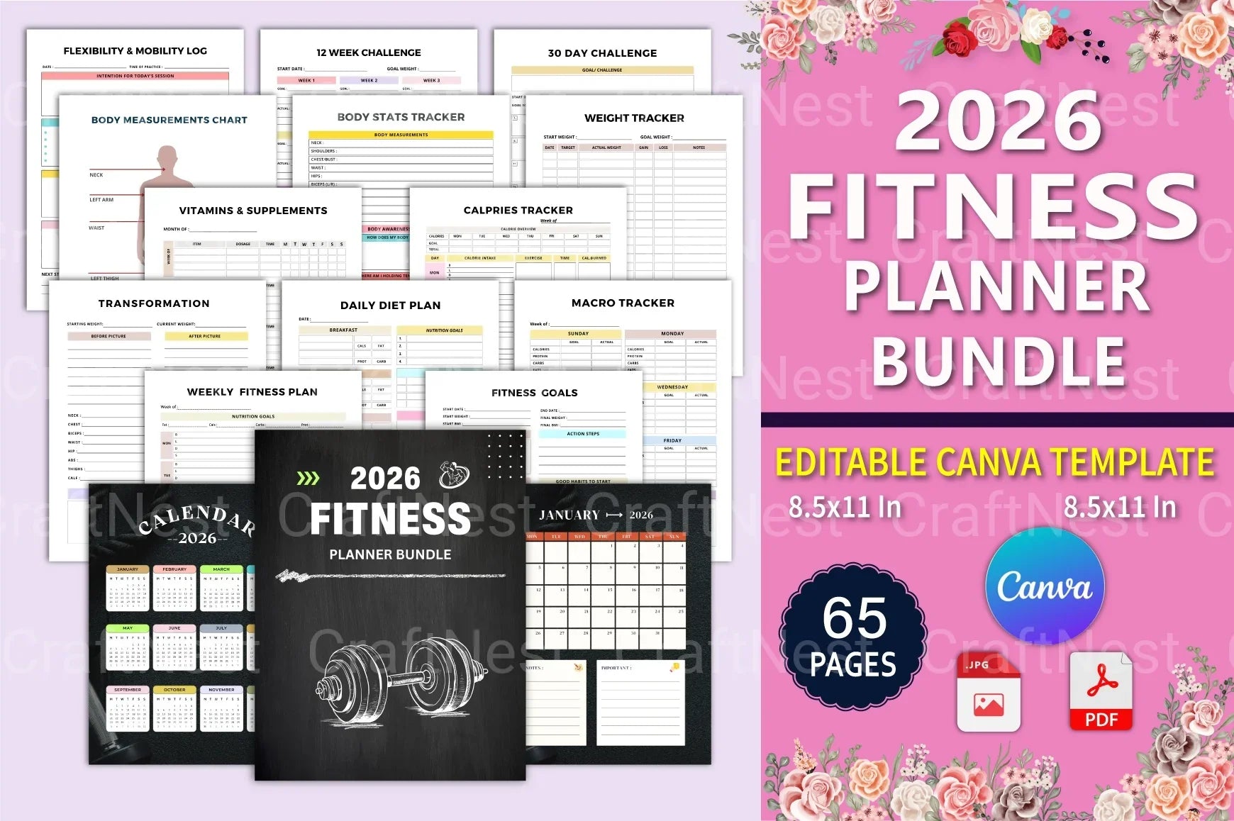 Ultimate Fitness Planner for Effective Workouts - CraftNest - Digital Crafting and Art