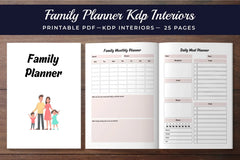 Family Planner KDP Planner - CraftNest - Digital Crafting and Art