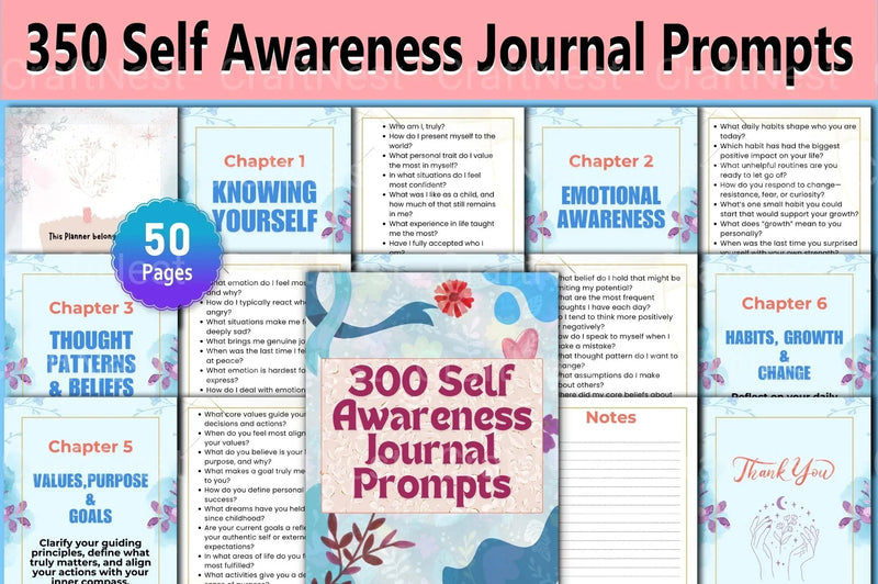 Self Awareness Prompts for Personal Growth - CraftNest - Digital Crafting and Art