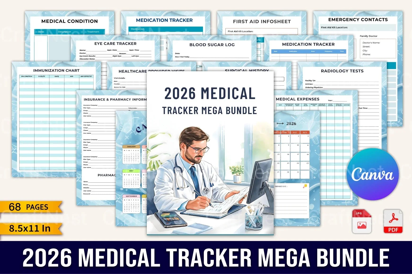 Medical Tracker Mega Tool - CraftNest - Digital Crafting and Art