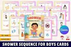 Shower Sequence Cards for Boys - CraftNest - Digital Crafting and Art