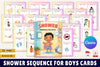 Shower Sequence Cards for Boys