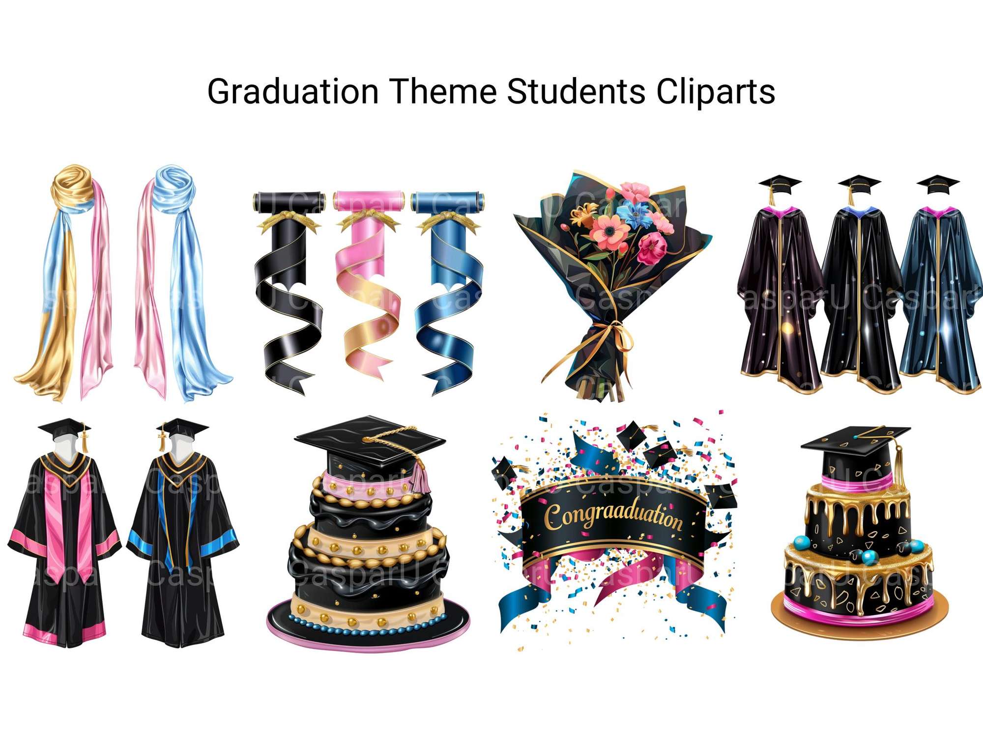 Graduation Theme Students Clipart