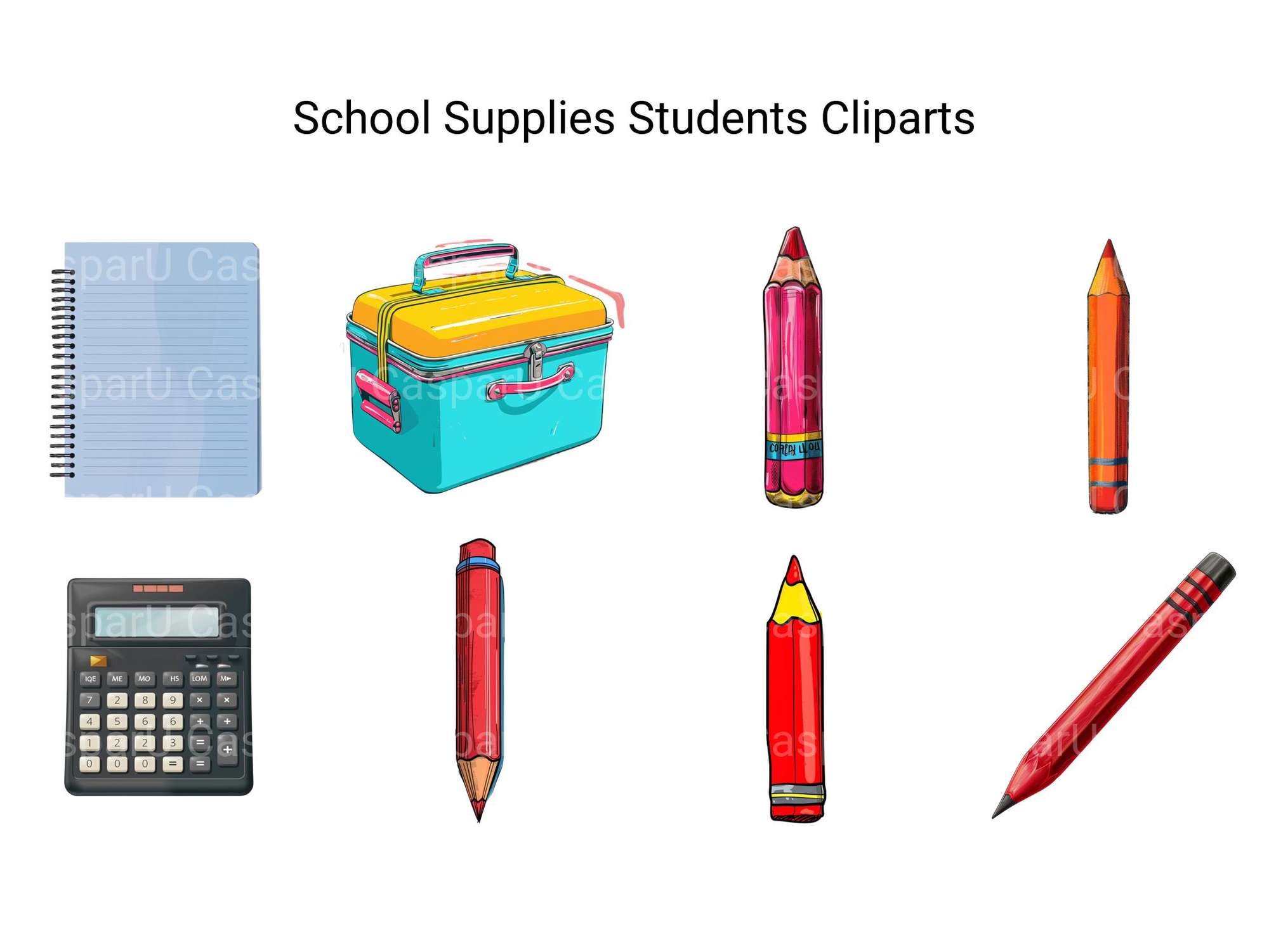 School Supplies Students Clipart