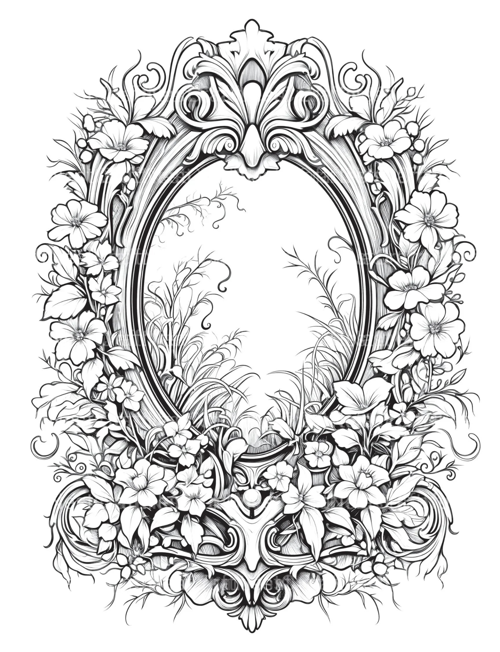 Blooming Mirror Coloring Book - CraftNest - Digital Crafting and Art