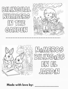 Bilingual Numbers Garden Coloring Book - CraftNest - Digital Crafting and Art