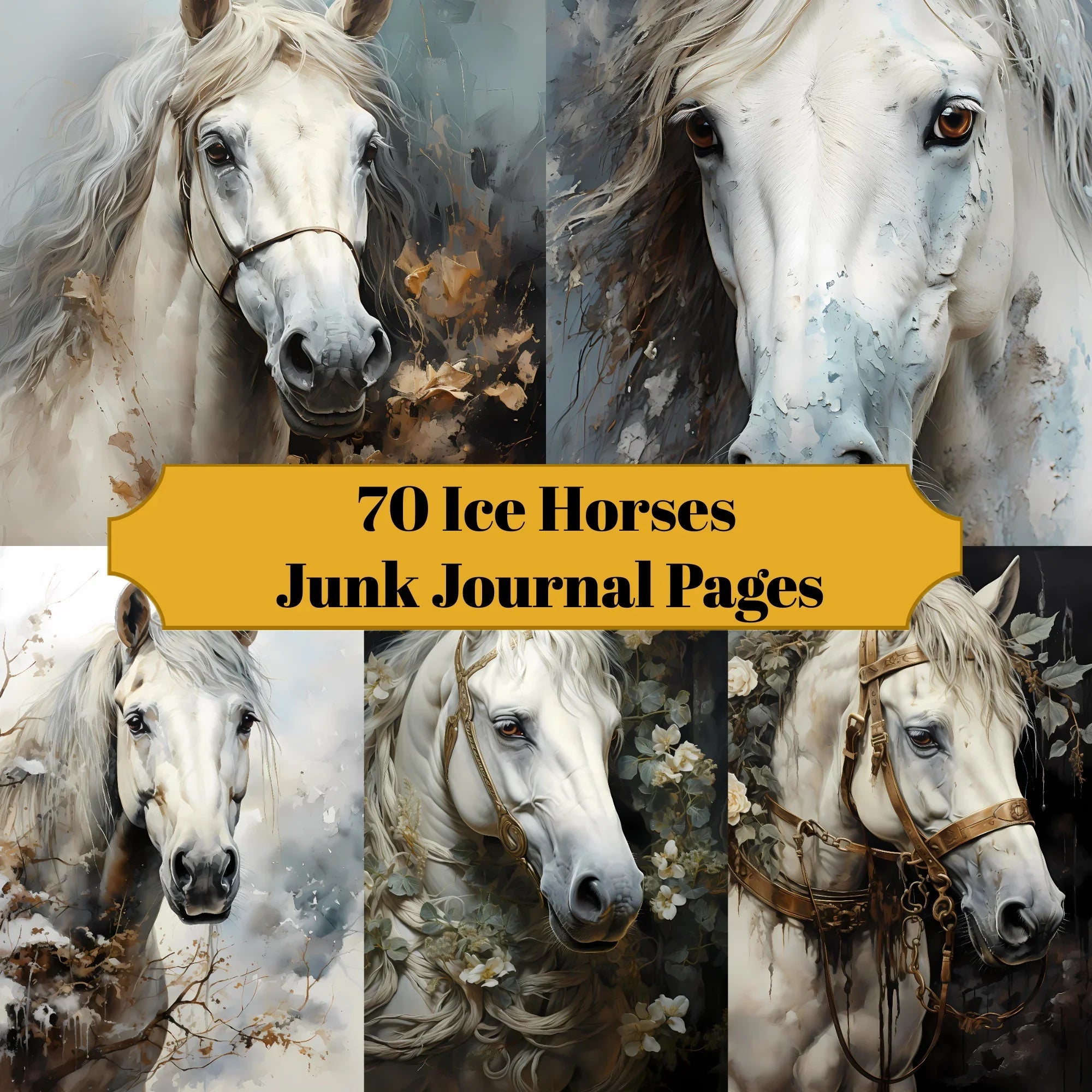 Ice Horses Junk Journal Pages - CraftNest
