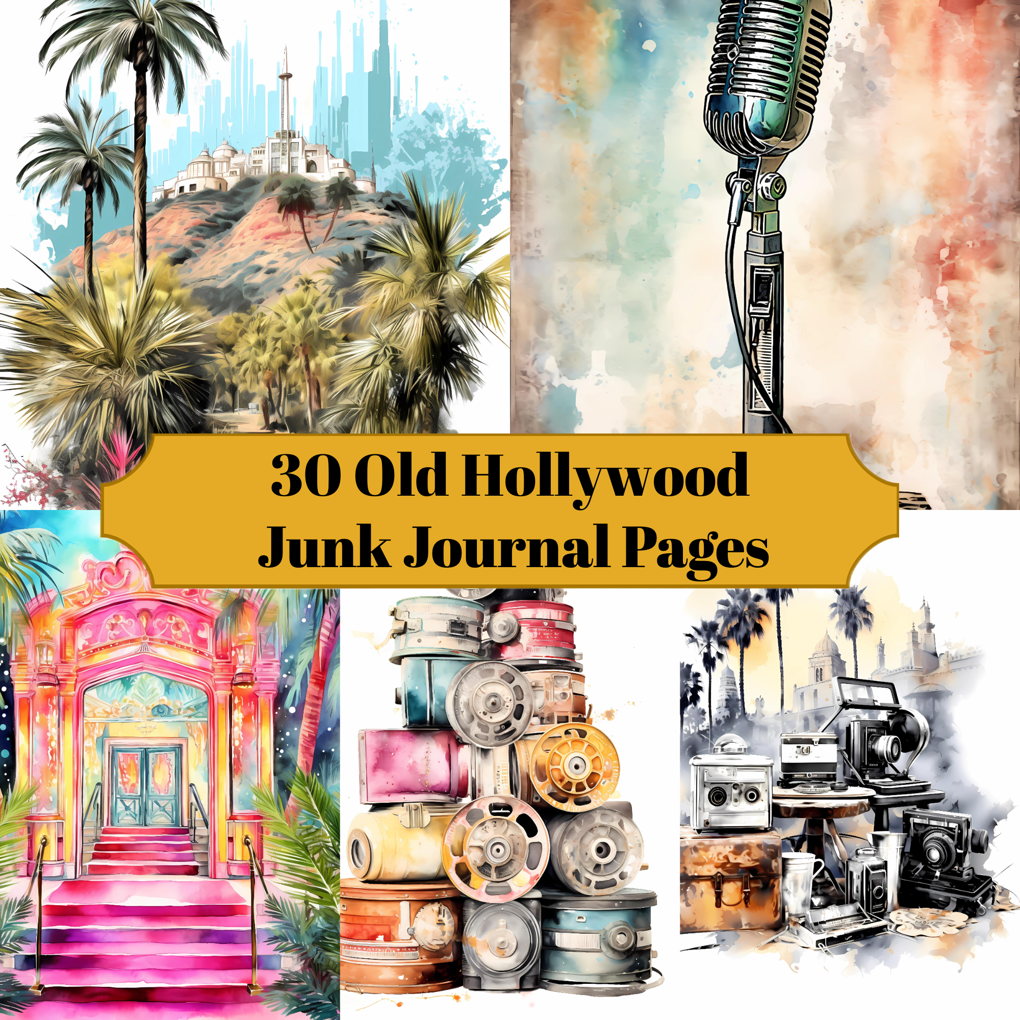 Old Hollywood Junk Journal Pages