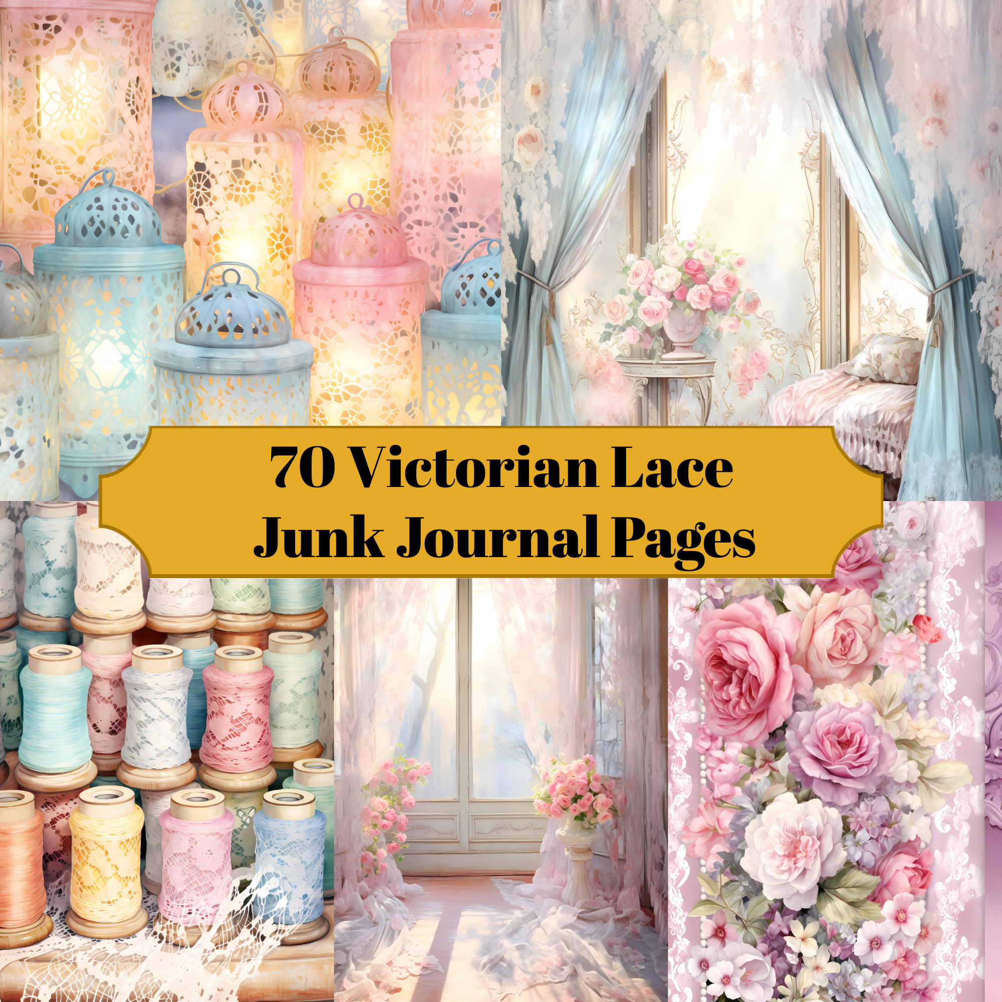 Victorian Lace Junk Journal Pages
