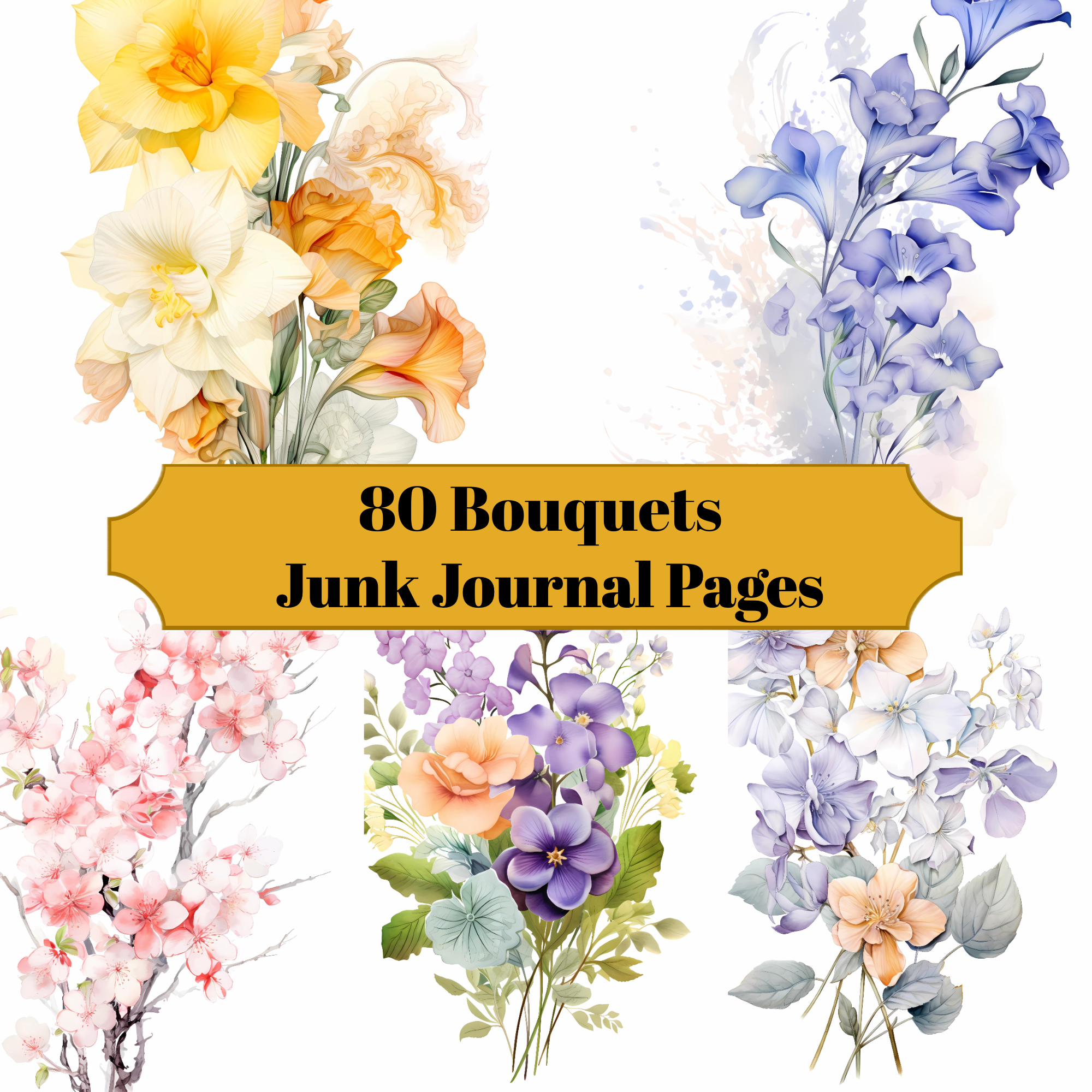 Bouquets Junk Journal Pages