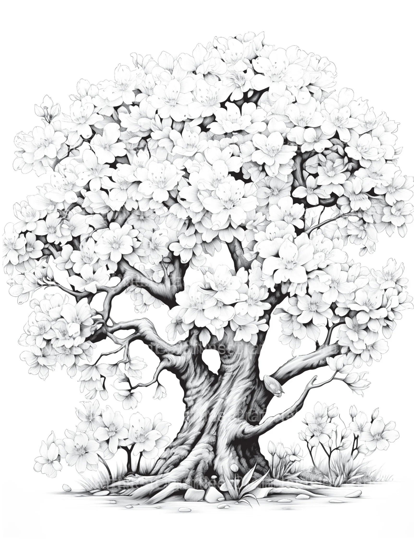 Blooming Tree Coloring Book - CraftNest - Digital Crafting and Art