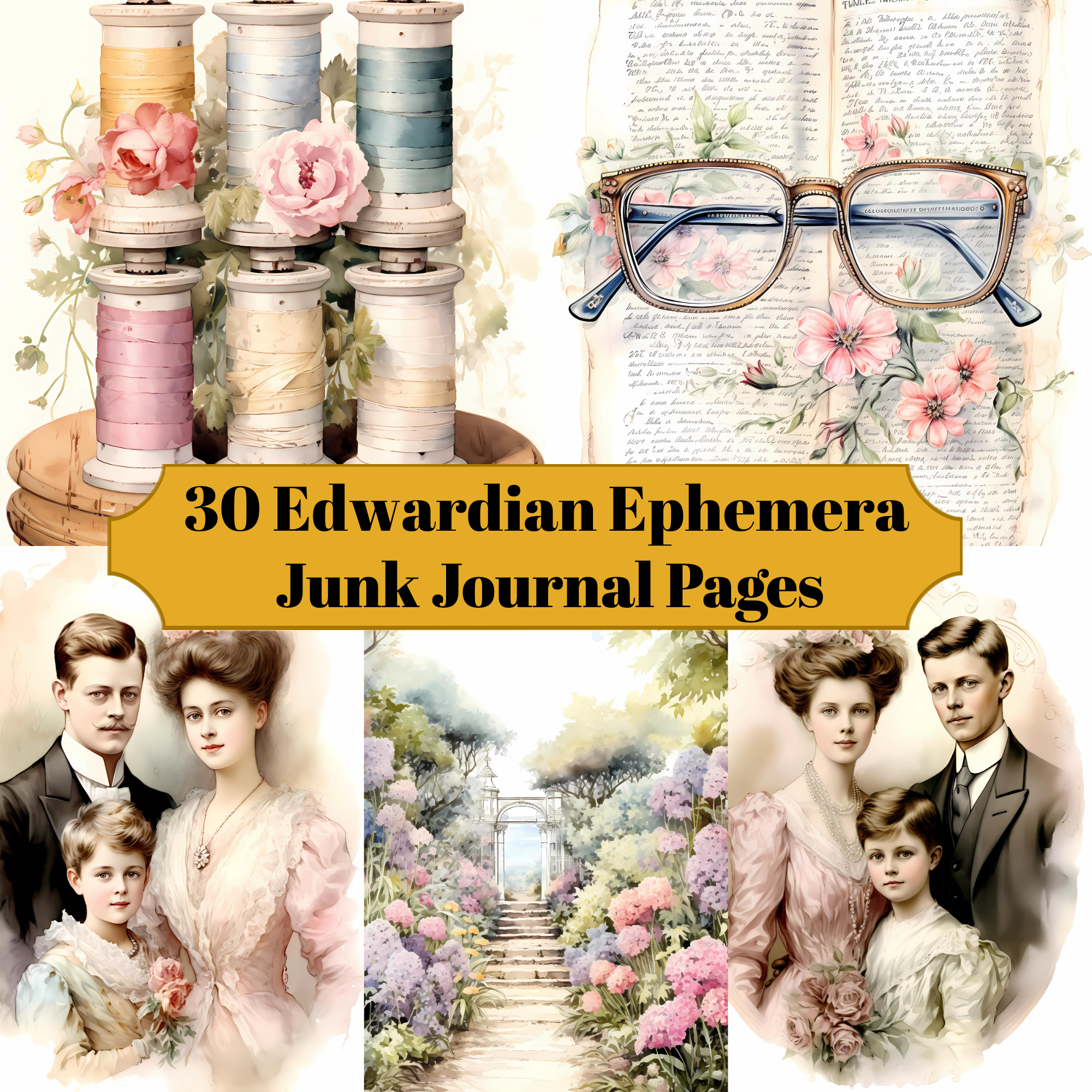 Edwardian Ephemera Junk Journal Pages