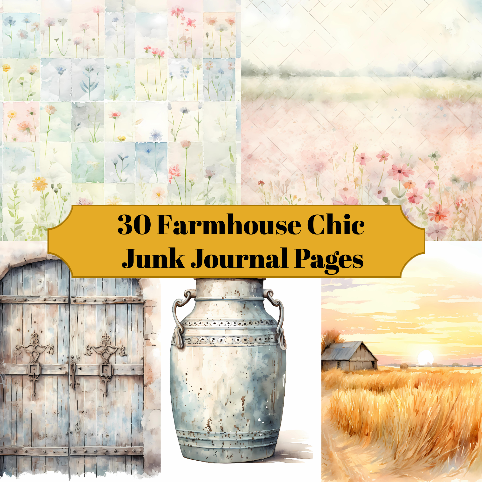 Farmhouse Chic Junk Journal Pages
