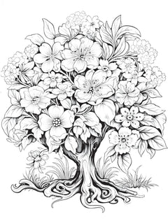 Blooming Tree Coloring Book - CraftNest - Digital Crafting and Art