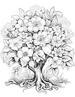Blooming Tree Coloring Book - CraftNest - Digital Crafting and Art
