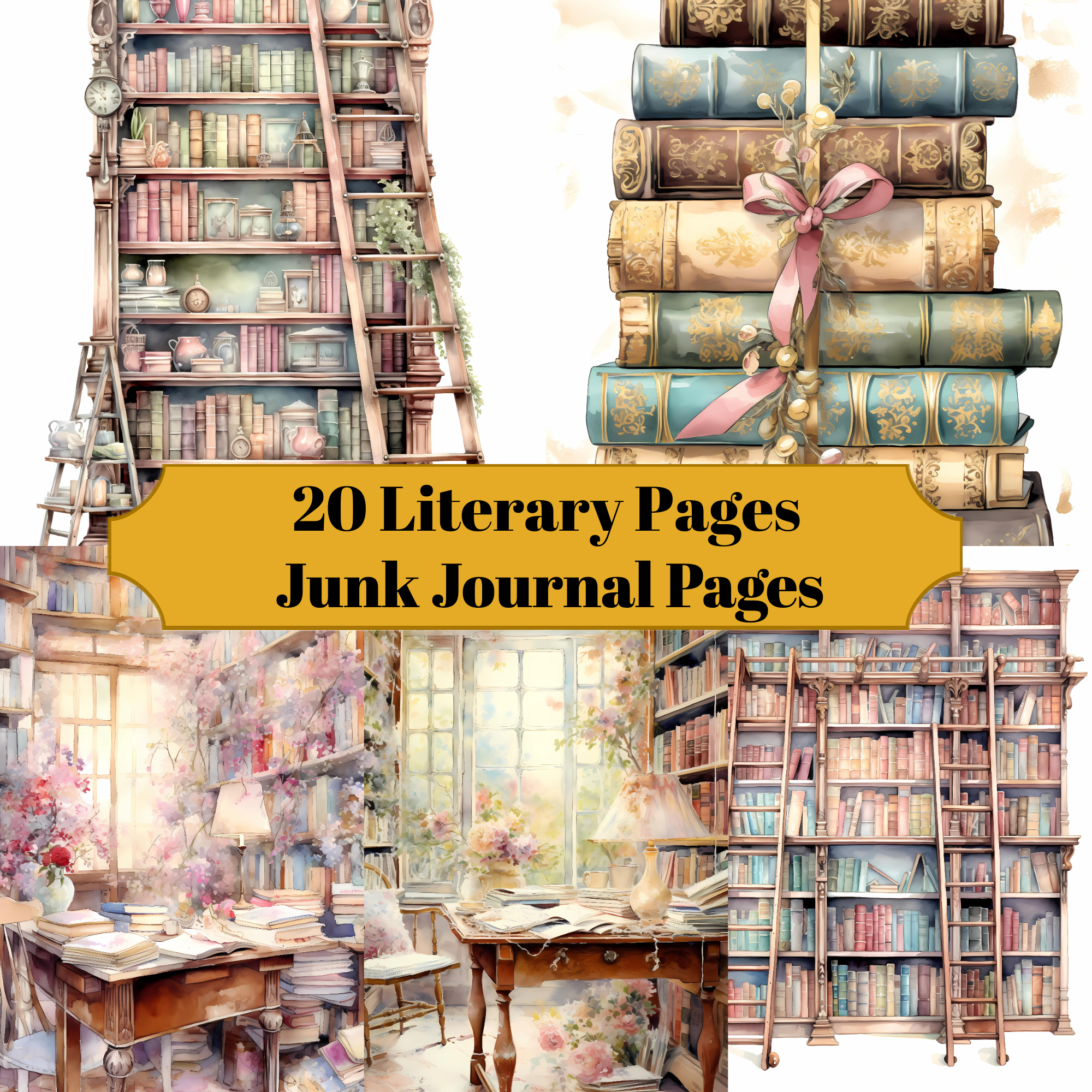 Literary Pages Junk Journal Pages