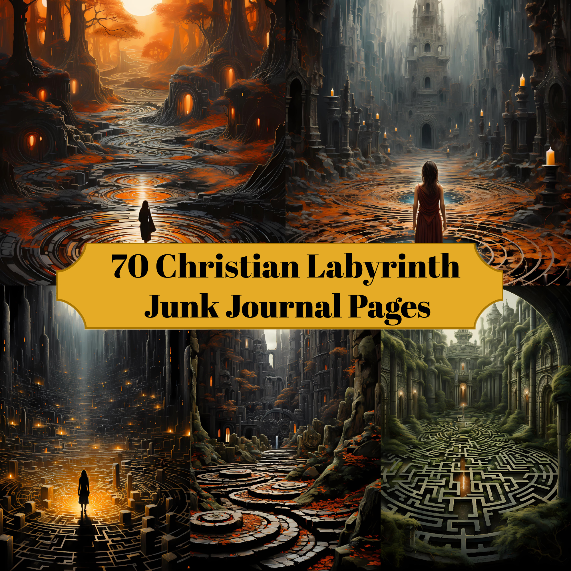 Christian Labyrinth Junk Journal Pages