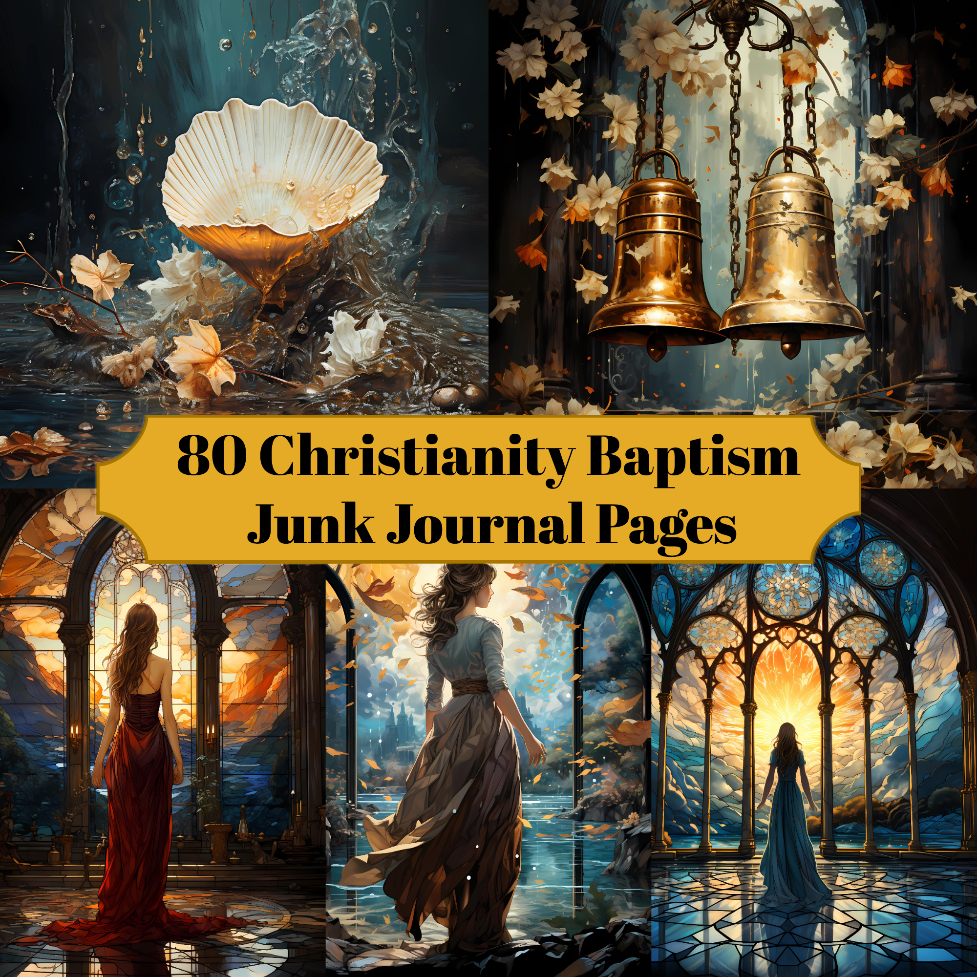 Christianity Baptism Junk Journal Pages