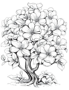 Blooming Tree Coloring Book - CraftNest - Digital Crafting and Art