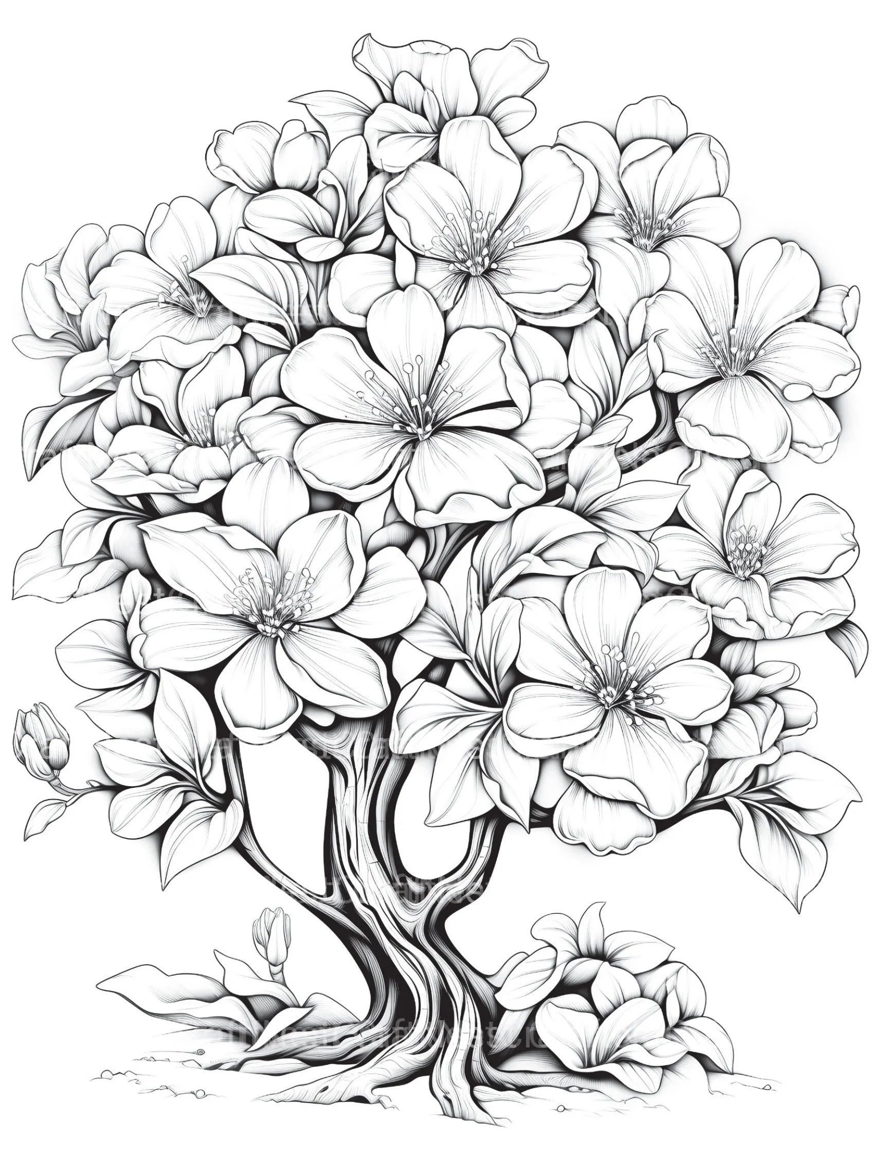 Blooming Tree Coloring Book - CraftNest - Digital Crafting and Art