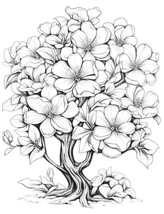 Blooming Tree Coloring Book - CraftNest - Digital Crafting and Art