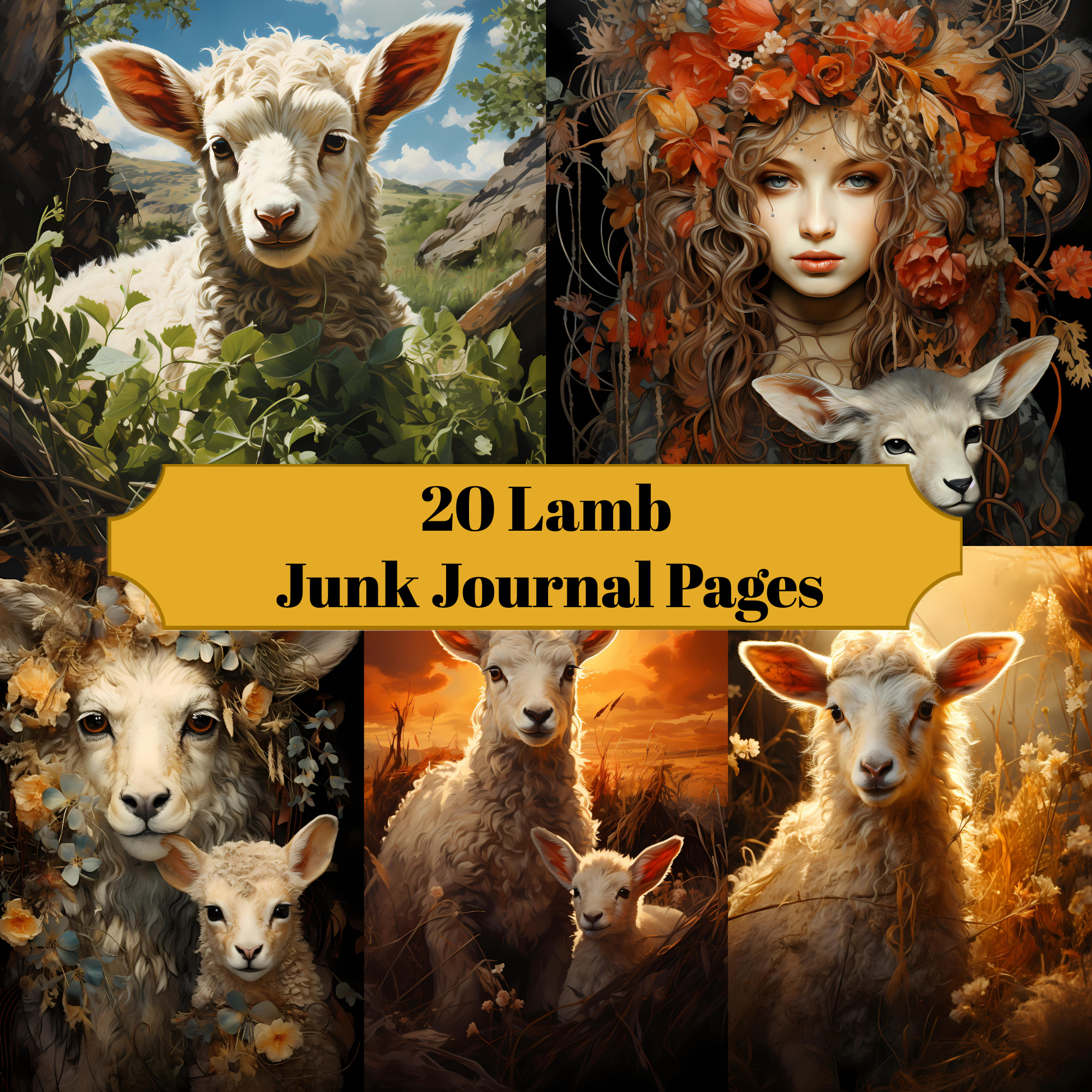 Lamb Junk Journal Pages