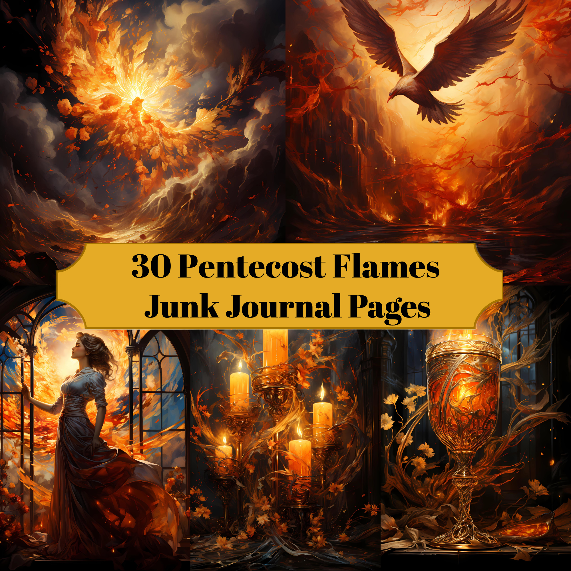 Pentecost Flames Junk Journal Pages