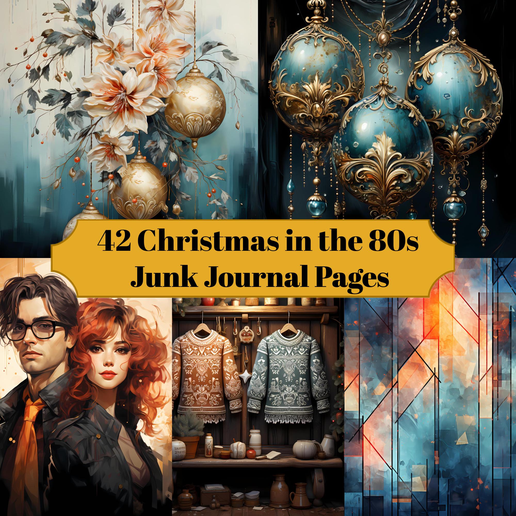 Christmas In The 80s Junk Journal Pages