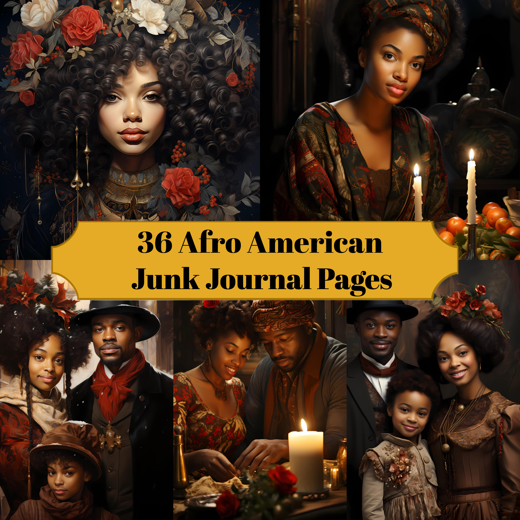 Afro-American Christmas Junk Journal Pages