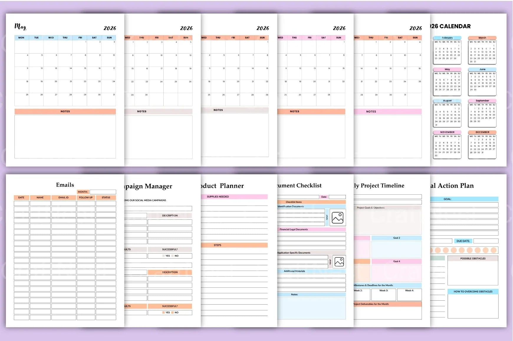 Project Management Planner - CraftNest - Digital Crafting and Art