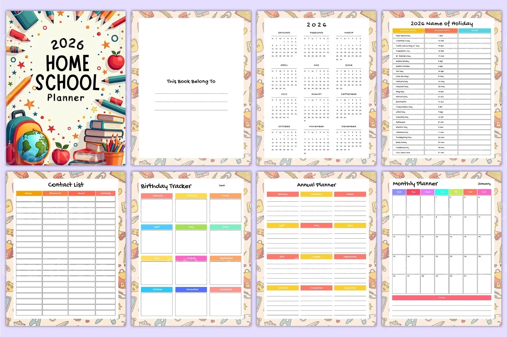 Home School Planner - CraftNest - Digital Crafting and Art