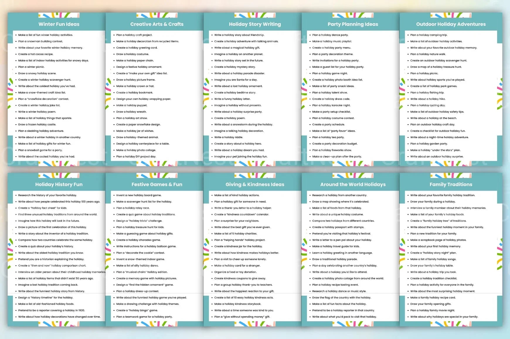 Kids Holiday Planning Prompts Book - CraftNest - Digital Crafting and Art