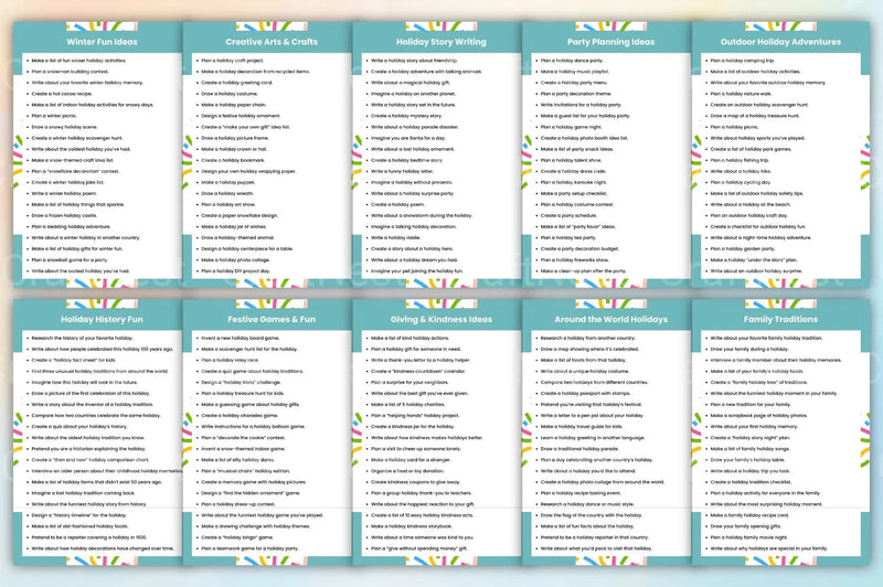 Kids Holiday Planning Prompts Book - CraftNest - Digital Crafting and Art