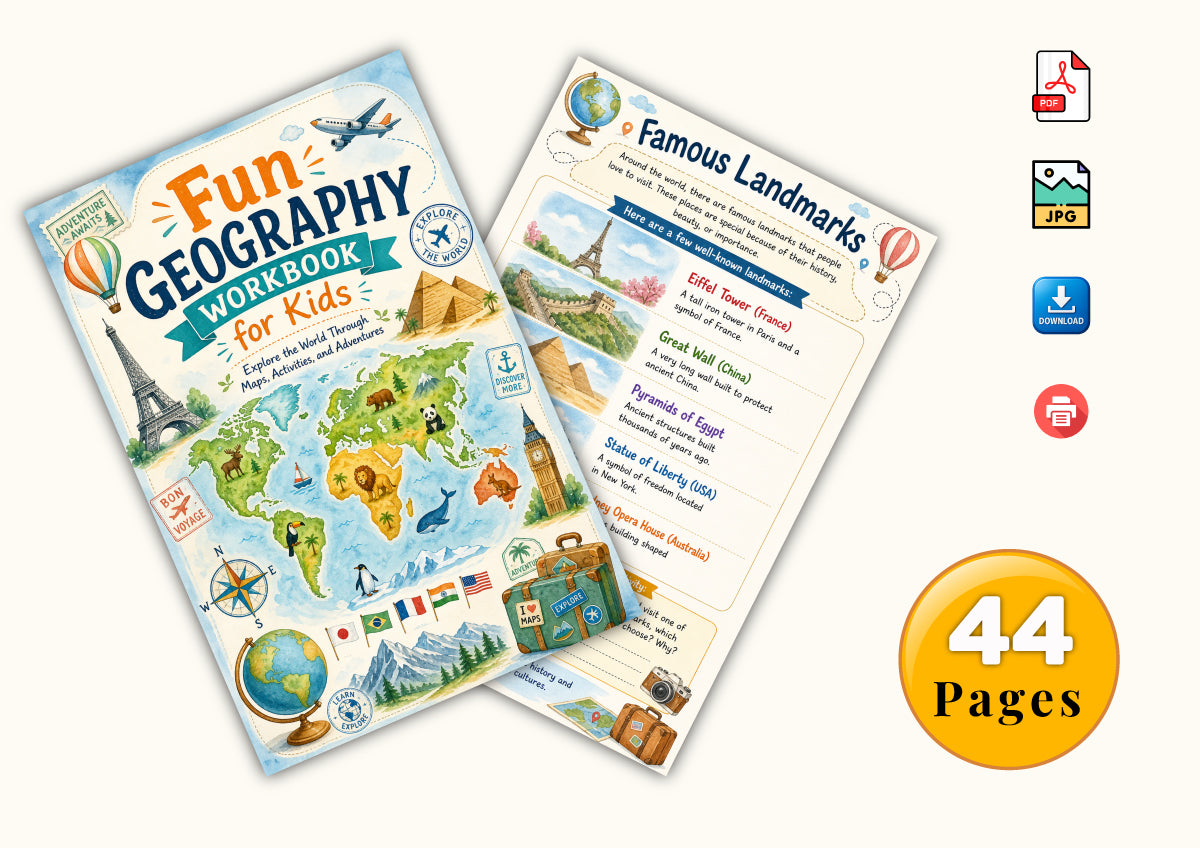 Fun Geography For Kids Workbook